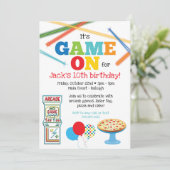 Invitation pour une fête d'anniversaire Game On Ar (Debout devant)