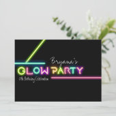 Invitation pour une fête d'anniversaire GLOW PARTY (Debout devant)