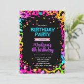 Invitation pour une fête d'anniversaire guépard lé (Debout devant)