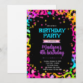 Invitation pour une fête d'anniversaire guépard lé (Devant / Derrière)