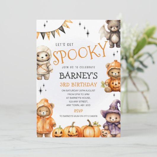 Invitation pour une fête d'anniversaire Halloween (Debout devant)