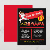 Invitation pour une fête d'anniversaire Karaté Boy (Devant / Derrière)