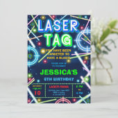 Invitation pour une fête d'anniversaire Laser Tag (Debout devant)