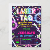 Invitation pour une fête d'anniversaire Laser Tag (Devant)
