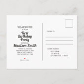 Invitation pour une fête d'anniversaire licorne ar (Dos)