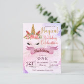 Invitation pour une fête d'anniversaire licorne au (Debout devant)