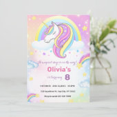 invitation pour une fête d'anniversaire licorne ma (Debout devant)
