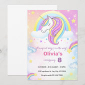invitation pour une fête d'anniversaire licorne ma (Devant / Derrière)