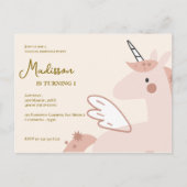Invitation pour une fête d'anniversaire licorne mi (Devant)
