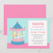 Invitation pour une fête d'anniversaire Manège / C (Devant / Derrière)