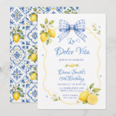 Invitation pour une fête d'anniversaire méditerran (Devant / Derrière)