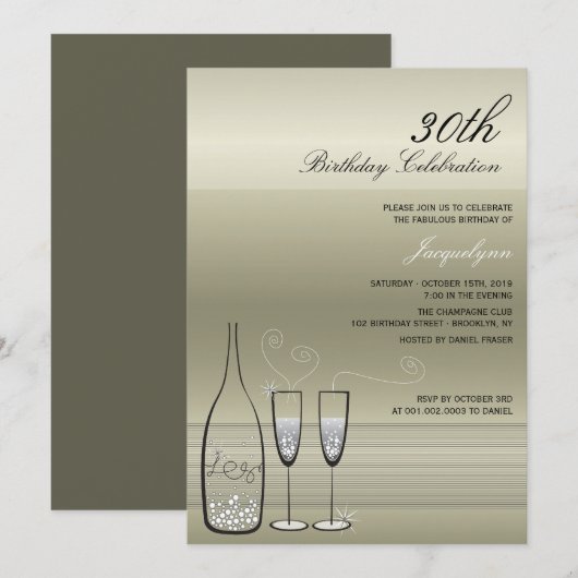 Invitation pour une fête d'anniversaire Milestone  (Devant / Derrière)