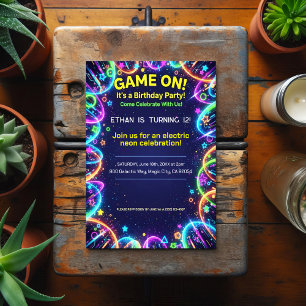 Invitation pour une fête d'anniversaire Neon Glow