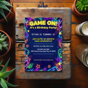 Invitation pour une fête d'anniversaire Neon Glow