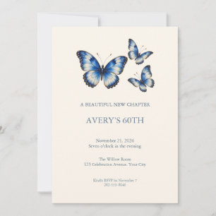 Invitation pour une fête d'anniversaire Papillon S