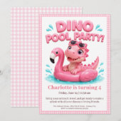 Invitation pour une fête d'anniversaire piscine ro (Devant / Derrière)