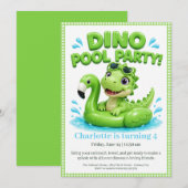 Invitation pour une fête d'anniversaire piscine ro (Devant / Derrière)