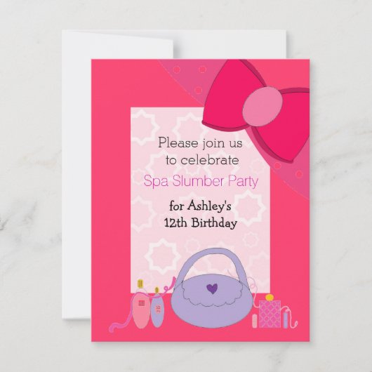 Invitation pour une fête d'anniversaire Pretty Bow (Devant)