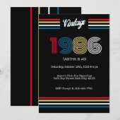 Invitation pour une fête d'anniversaire rétro 40 a (Devant / Derrière)