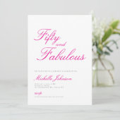 Invitation pour une fête d'anniversaire rose cinqu (Debout devant)
