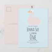 Invitation pour une fête d'anniversaire rose pour (Devant / Derrière)