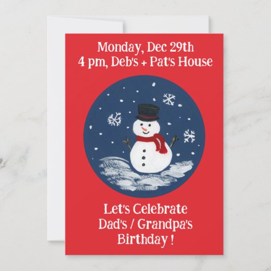 Invitation pour une fête d'anniversaire rouge de b (Devant)
