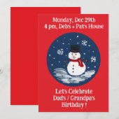 Invitation pour une fête d'anniversaire rouge de b (Devant / Derrière)