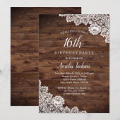 Invitation pour une fête d'anniversaire Rustique B (Devant / Derrière)