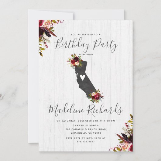 Invitation pour une fête d'anniversaire rustique s (Devant)