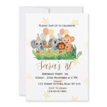 Invitation pour une fête d'anniversaire Safari Jun