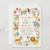 Invitation pour une fête d'anniversaire Safari, Th (Devant)