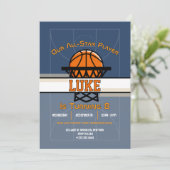 Invitation pour une fête d'anniversaire Slam Dunk (Debout devant)