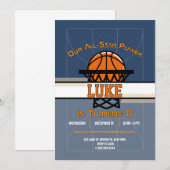 Invitation pour une fête d'anniversaire Slam Dunk (Devant / Derrière)