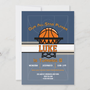 Invitation pour une fête d'anniversaire Slam Dunk