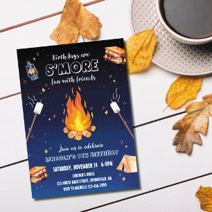 Invitation pour une fête d'anniversaire S'more aut