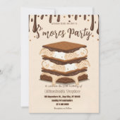 Invitation pour une fête d'anniversaire S'mores – (Devant)