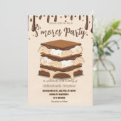 Invitation pour une fête d'anniversaire S'mores – (Debout devant)