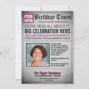 Invitation pour une fête d'anniversaire sous forme