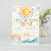 Invitation pour une fête d'anniversaire sous le so (Debout devant)