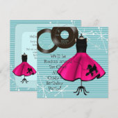 Invitation pour une fête d'anniversaire sur le thè (Devant / Derrière)