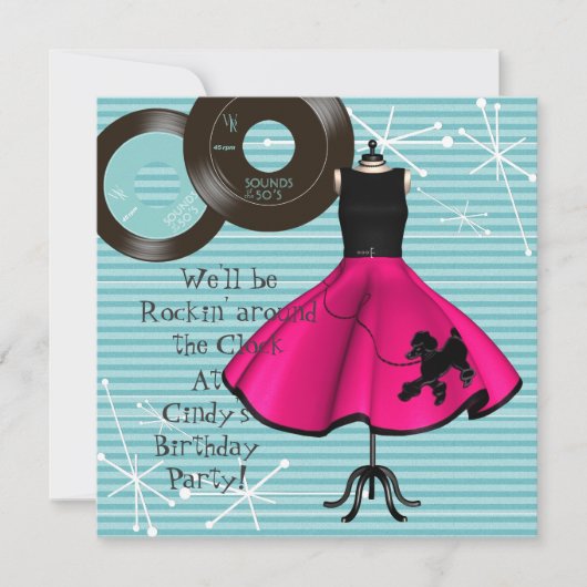 Invitation pour une fête d'anniversaire sur le thè (Devant)