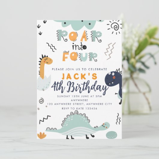 Invitation pour une fête d'anniversaire sur le thè (Debout devant)