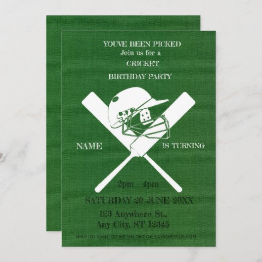 Invitation pour une fête d'anniversaire sur le thè (Devant / Derrière)