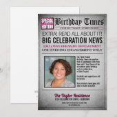 Invitation pour une fête d'anniversaire sur un jou (Devant / Derrière)