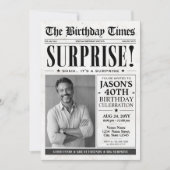 Invitation pour une fête d'anniversaire surprise, (Devant)