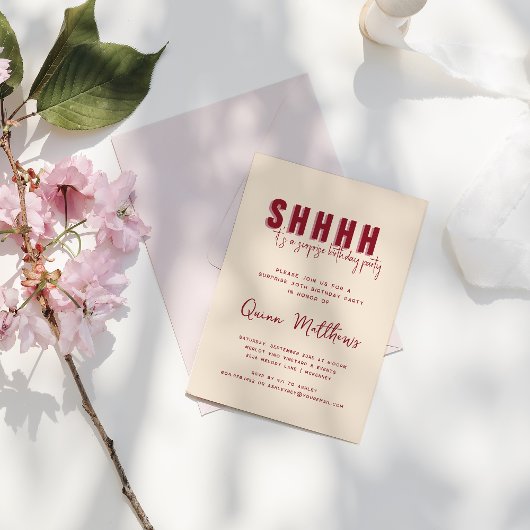 Invitation pour une fête d'anniversaire surprise