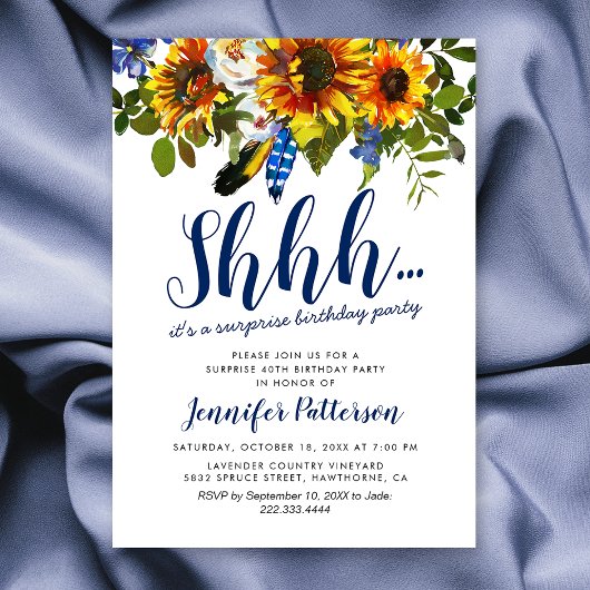 Invitation pour une fête d'anniversaire surprise B