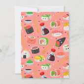 Invitation pour une fête d'anniversaire Sushi Part (Dos)
