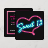 Invitation pour une fête d'anniversaire SWEET 13 a (Devant / Derrière)