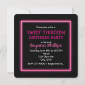 Invitation pour une fête d'anniversaire SWEET 13 a (Dos)